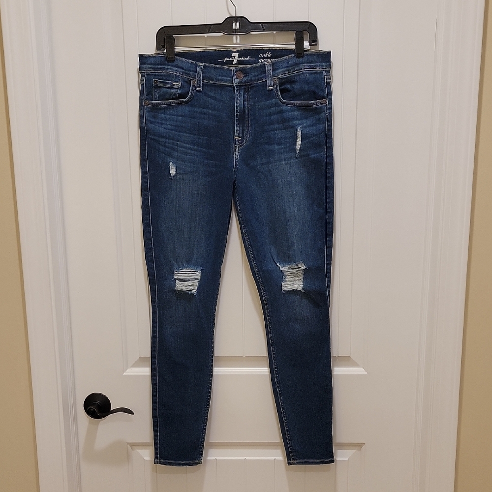 7 For All Mankind Gwenevere Ankle Skinny Jeans Size 32